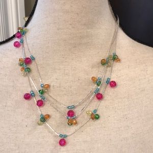 multi colored layered necklace